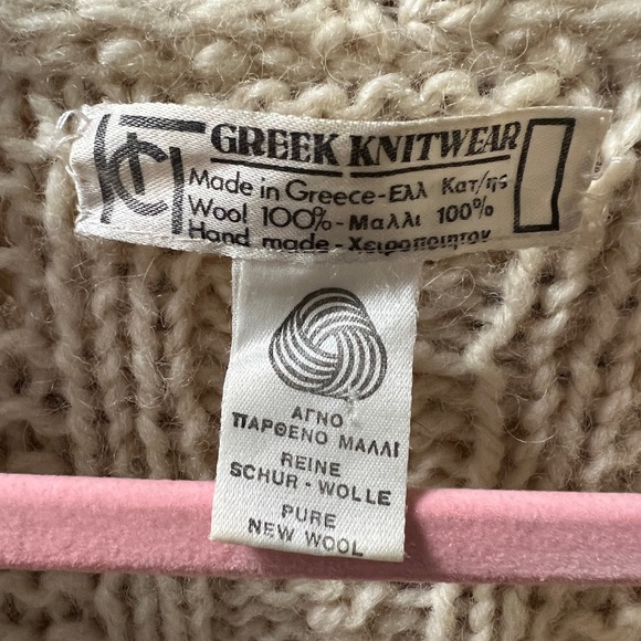 Greek Handmade knitwear , fisherman style vintage wool sweater. Long sweater - Picture 5 of 8